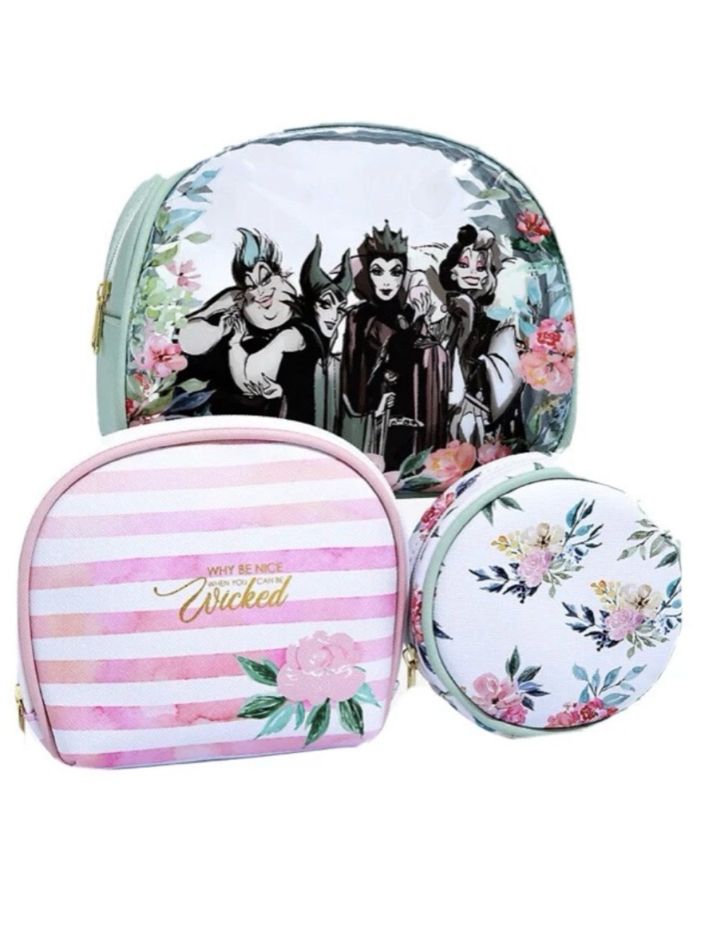 Disney Villains Floral Cosmetic Bag Set 3 Pieces  BoxLunch exclusive